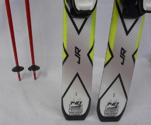 19Y0446 6S7 スキー Salomon XMAX 140cm ビンディング EZYTRAK ストック SCV ケース付き　中古