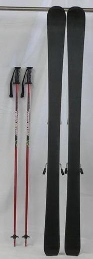 19Y0446 6S7 スキー Salomon XMAX 140cm ビンディング EZYTRAK ストック SCV ケース付き　中古