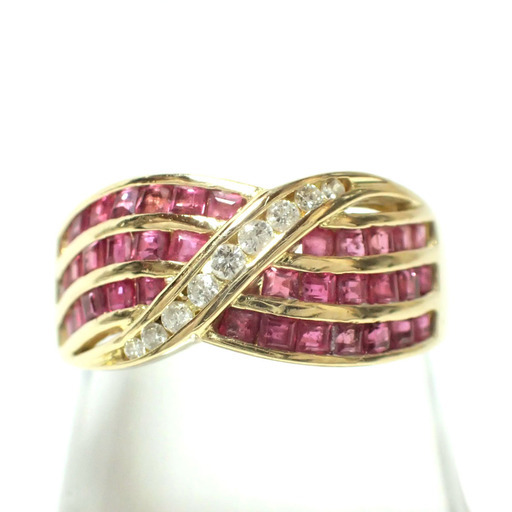 E285 K18 5.3g ダイヤ リング 指輪 17号