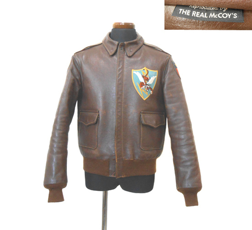 THE REAL McCOY'S フライトジャケット TYPE A-2 30-1415 サイズ42 レザー ブラウン パッチ付き  ☆ PayPay(ペイペイ)決済可能 ☆ 札幌市 清田区 平岡