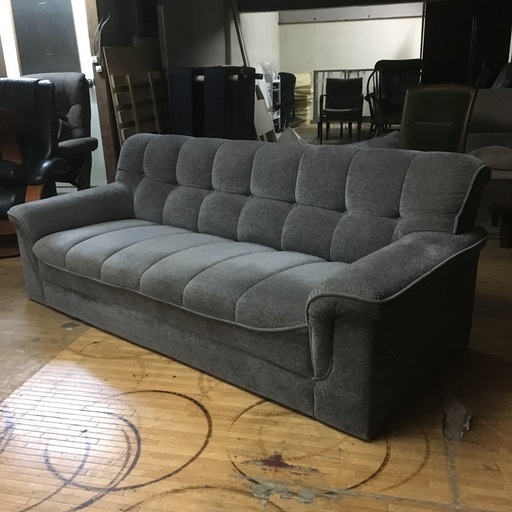 2/2 引取清算済 札幌ファニシング 三人掛け ソファ カペラ グレー 3人掛け 3シーター 3P ソファー リビング 家具 いす イス 椅子 東HG