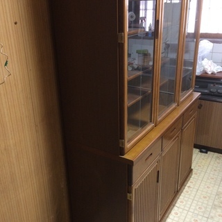 訳あり Morita製 食器棚 キッチン棚 幅122㎝×45㎝×高さ203㎝ 分割可能 DIY 古民家 収納 和歌山県岩出市発の画像