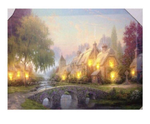 新品、LEDライト額縁無風景画 インテリア ウォールアート キャンバス画、84番