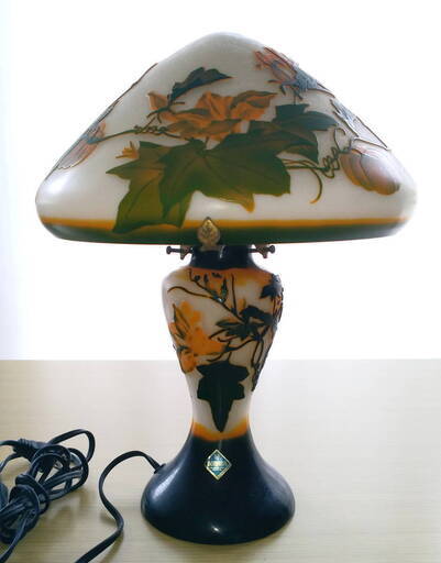 ボヘミアガラス製　骨董ランプ