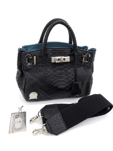 美品 ADMJ パイソン型押し 2way ショルダーバッグ