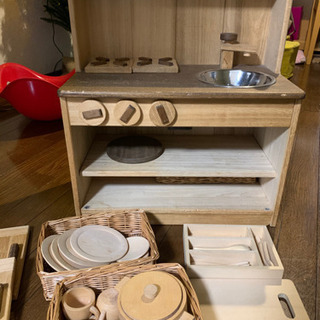 木製　キッチン　ままごと