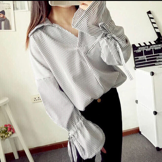 新品★ストライプ 大人カジュアル★ ブラウス