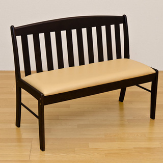 ダイニング ベンチ チェア コローナ / 新品未使用（ダークブラウン） コローナ ダイニングベンチチェア（背あり）《未使用新品》