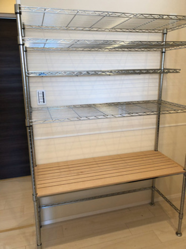 メタルラック　オプションで食器棚用にカスタマイズ
