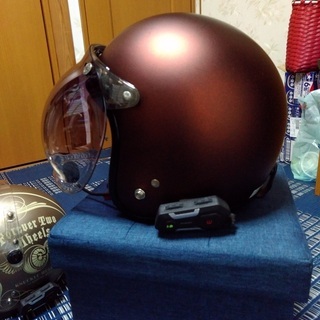 ジェットヘルメット×2　インターコム付きの画像