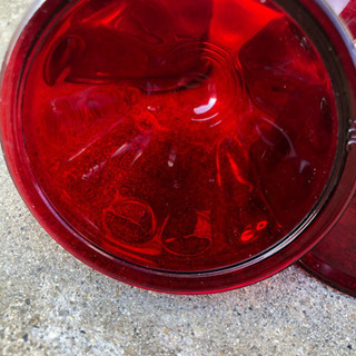 バスマーカーレンズ　ガラス　赤　レトロの画像