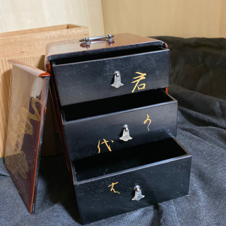 木箱入り和装小物入れの画像