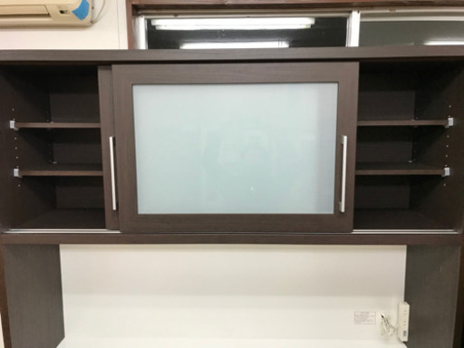 【リサイクルサービス八光　田上店　配達・設置OK】エナメルホワイト＆ダークブラウン　大型食器棚