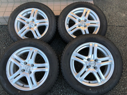 値下げしました！アクア ヴィッツ キューブ ノート他 中古スタッドレスタイヤ アルミホイールセット 175/65R15 ヨコハマ 2016年製造 溝あり！