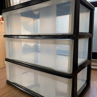 ＊受渡終了＊【中古】【取りに来て下さる方】3段収納ケース(キャスター付き)の画像