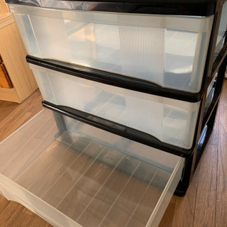 ＊受渡終了＊【中古】【取りに来て下さる方】3段収納ケース(キャスター付き)の画像