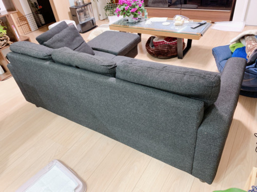 “SAKODA”3人掛けソファ‼️オットマン付き、美品❗️