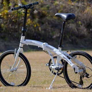 20インチアルミフレーム折りたたみ自転車 7段変速 名古屋近郊配達応談 Alloy-frame folding bike with 7 speedsの画像