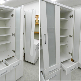 食器棚 鏡面ホワイト キッチン収納 キッチンボード ☆ PayPay(ペイペイ