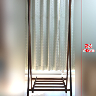 （譲渡決定）木製ハンガーラック【幅85×奥行45×高さ148cm...
