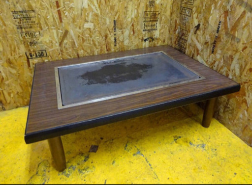 (4371-0)お好み焼きテーブル 天然ガス 都市ガス 柴田金物 鉄板焼き もんじゃ 座卓 テーブル 机 業務用 中古 厨房 飲食店 店舗