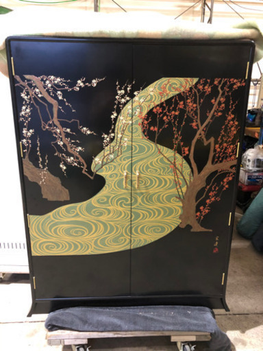 153 国松謹製　和服ダンス　桐ダンス　蒔絵