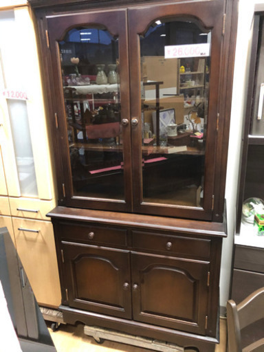 157　食器棚　飛騨家具　キツツキマーク