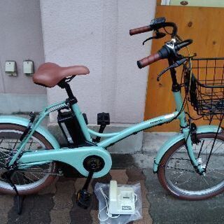 美品☆Panasonic GLITTER[グリッター]20吋 電動アシスト自転車 6.6Ahバッテリー/ミスティグリーン