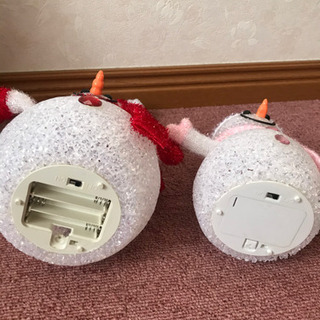  ★【お取引決定】クリスマスブリキの飾り＆雪だるまオブジェ3点セットの画像