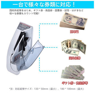 【新品未使用】マネーカウンター ハンディカウンター お札カウンター 携帯型 自動紙幣計数器 キャリングケース付き アダプター＆電池両対応 の画像