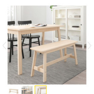 美品】IKEA イケア ダイニングテーブル ベンチ2脚、椅子2脚テーブル