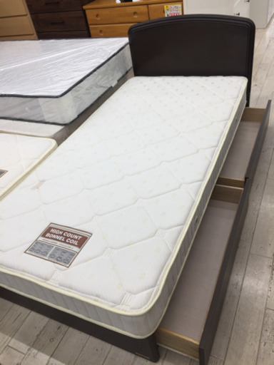 12/19東区和白   シングルベッド  収納付きフレーム  フレームはフランスベッド