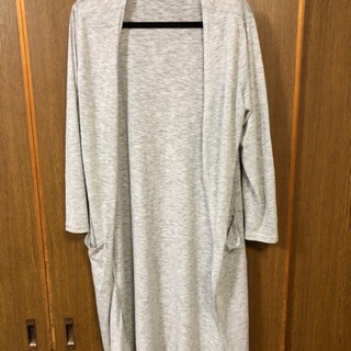 春夏秋時期 薄手ロングカーディガン 羽織物 薄いグレー