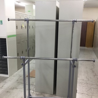 中古　ハンガーラック　2段　W800　縦横伸縮タイプ　伸縮パイプ...