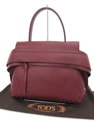 美品 TOD'S トッズ WAVE ウェーブバッグ ボルドー ハンドバッグ