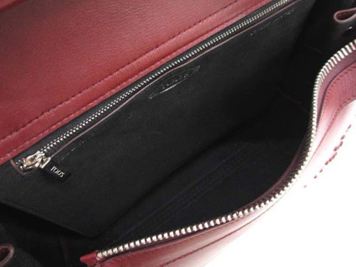 美品 TOD'S トッズ WAVE ウェーブバッグ ボルドー ハンドバッグ