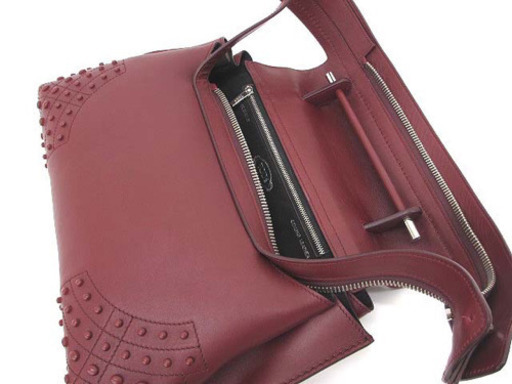 美品 TOD'S トッズ WAVE ウェーブバッグ ボルドー ハンドバッグ