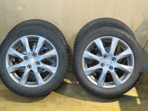■スズキ ソリオ 純正アルミホイール 15x4.5J +45 4ｘ100 / ブリザック レボGZ 165/60R15 ジャンク スタッドレス 札幌発