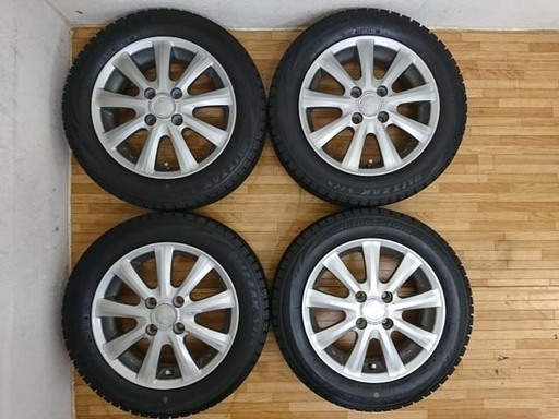 ガリ無し社外アルミ付 18年BS製VRX スタッドレスタイヤ155/65R14⑱