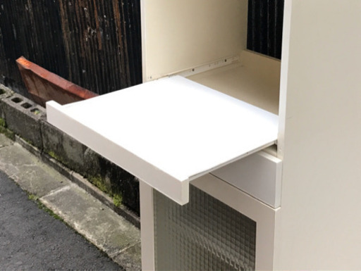unicoウニコ ガラス扉付きレンジ台　u-cube アイボリー