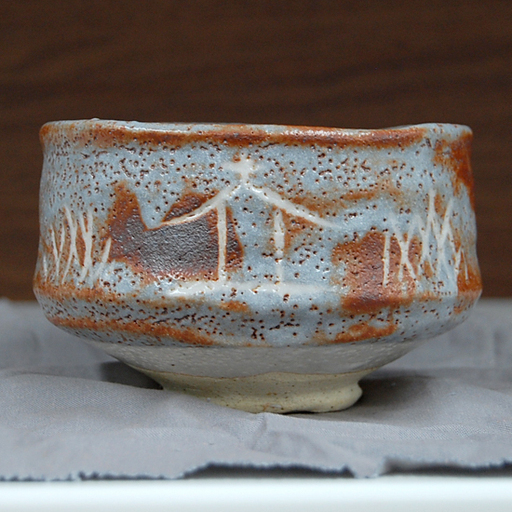 美品 鼠志野 茶碗 桃山窯 林英仁 師：加藤十右衛門 ☆ PayPay(ペイペイ)決済可能 ☆ 札幌市 清田区 平岡