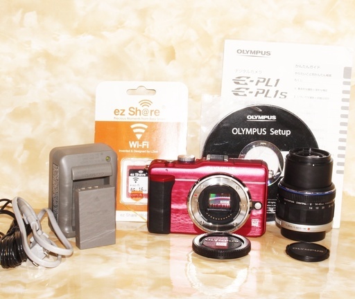 ★極上美品＆スマホ転送★オリンパス E-PL1 レンズキット レッド