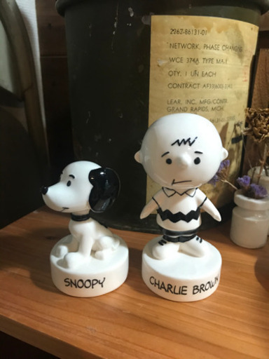 スヌーピー　チャーリー・ブラウン 陶器 スヌーピーandチャーリーブラウン 65周年記念陶器オブジェ