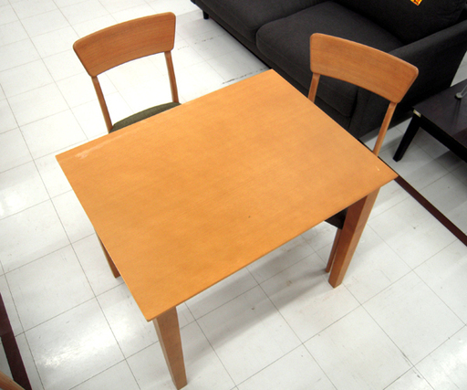 2人ダイニングセット 幅85☓奥行65cmテーブル+イス2脚 苫小牧西店