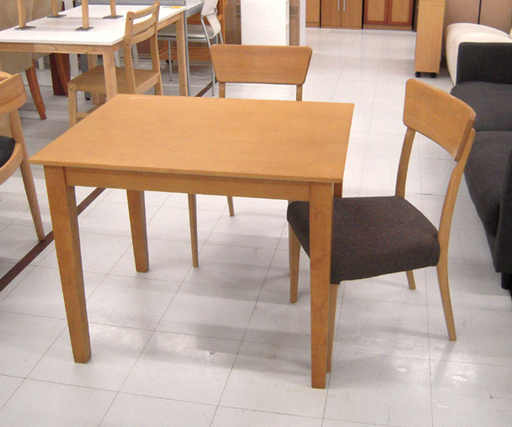 2人ダイニングセット 幅85☓奥行65cmテーブル+イス2脚 苫小牧西店