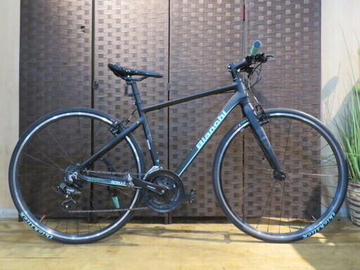 ■BIANCHI ROMA4 ビアンキ ローマ4 46cmサイズ 24速 ブラック アルミフレーム シマノ Tourney クロスバイク 自転車 札幌発