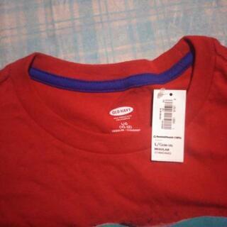 新品タグ付き　old navy 子供ロンT 10-12歳用　赤の画像