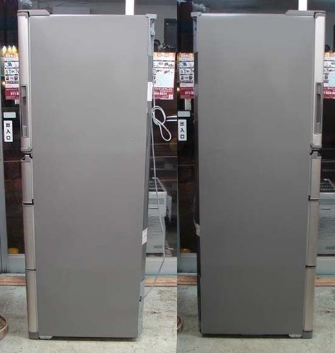19N0133 D 札幌発 引取歓迎 SHARP/シャープ SJ-KW38R-S ノンフロン冷凍冷蔵庫 380L 2009年製 中古