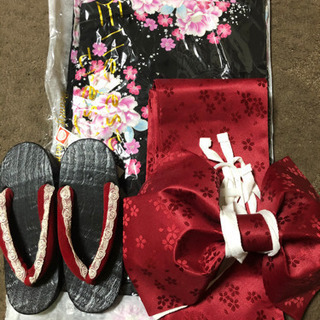 ［代引き発送可］浴衣　3点セット　帯　下駄　レディース
