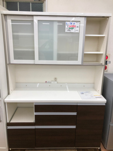 【パモウナ★2019年購入】食器棚 レンジボード キッチン収納 LF-1400F